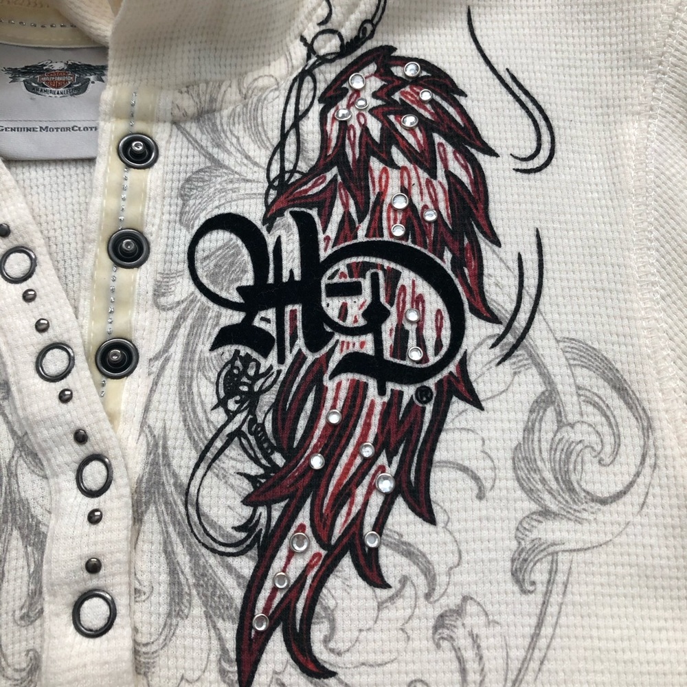 🔥🔥Harley-Davidson long sleeve thermal with rhinestones - Picture 3 of 9